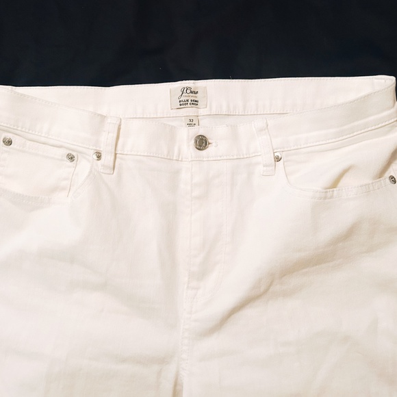 J.Crew White Billie Demi Boot Crop Jeans Size 32 - Picture 3 of 7